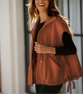 Yozazzy Sherpa Vest Women Sleeveless Fleece Zip Up Rust Size S by Deal US