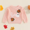 Adobabirl Baby Halloween Sweater Pumpkin Embroidery Knit Pullover Pink Size 6-9M by Deal US
