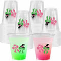 CIEOVO 50 Pack Witch Theme Party Cups 12oz Green Pink Disposable Plastic by Deal US
