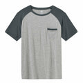 MoFiz Men’s Pajama Set V-Neck Short Sleeve Sleepwear Striped Grey Blue Size M by Deal US