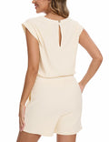 WUMU One Piece Outfit Beige Womens Romper Jumpsuit Size Small by Deal US
