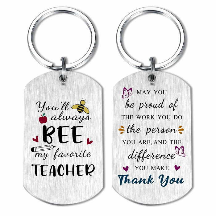 Alotozo Teacher Appreciation Laser Engraved Keychain Bulk Thank You Gifts Small by Deal US