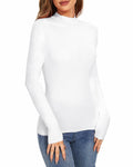 Urvicor Women's Long Sleeve Mock Neck Top Burgundy Size Small by Deal US