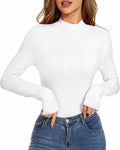 Urvicor Women's Long Sleeve Mock Neck Top Burgundy Size Small by Deal US