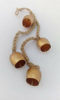 Siddhivinayak Overseas Iron Wrought Brass Finish Wall Hanging Bell Chime 4 Bells by Deal US