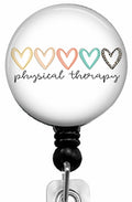 Kmatye Physical Therapy Boho Hearts Retractable ID Badge Holder Black Small by Deal US