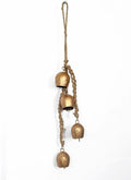 Siddhivinayak Overseas Iron Wrought Brass Finish Wall Hanging Bell Chime 4 Bells by Deal US