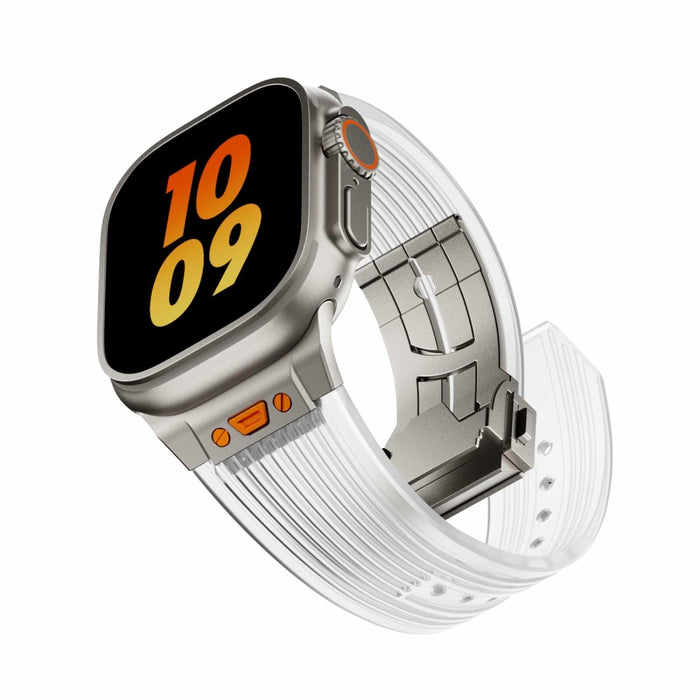 Jopinl Clear Silicone Watch Band for Apple Watch Ultra 49mm Transparent by Deal US