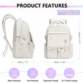 GLORIEROO Kids Backpack Girls 15.6" Laptop Compartment Beige White by Deal US