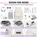 GLORIEROO Kids Backpack Girls 15.6" Laptop Compartment Beige White by Deal US