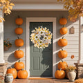 Chiyinbao 26" Realistic Fall Wreath with Lights Sunflower Leaves Yellow 26IN by Deal US