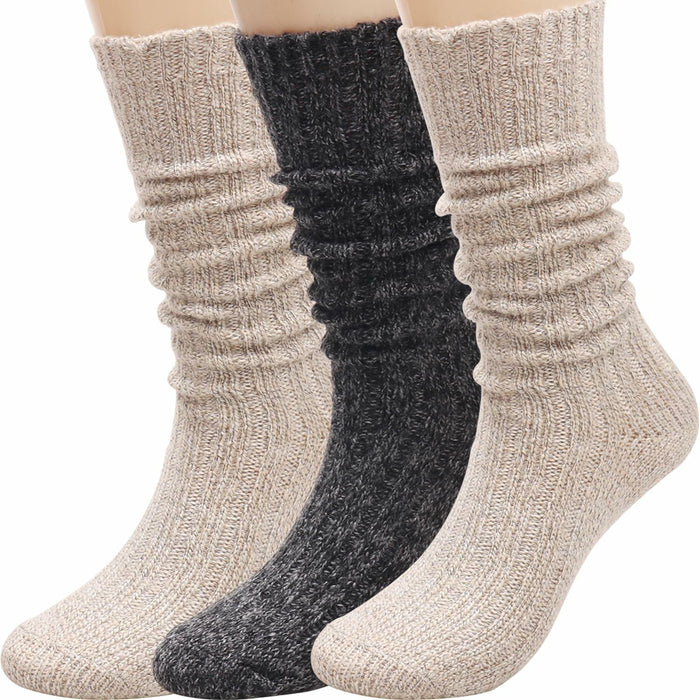 TINTAO Women’s Winter Cable Knit Knee High Boot Socks 3 Pairs Size 5-11 A25 by Deal US