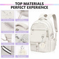 GLORIEROO Kids Backpack Girls 15.6" Laptop Compartment Beige White by Deal US