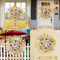 Chiyinbao 26" Realistic Fall Wreath with Lights Sunflower Leaves Yellow 26IN by Deal US