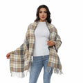 HUSG20 Plaid Scarf Women Gray Square Lattice Winter Fall Spring Accessory by Deal US