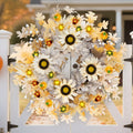 Chiyinbao 26" Realistic Fall Wreath with Lights Sunflower Leaves Yellow 26IN by Deal US