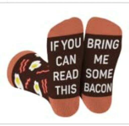 VICRAZY If You Can Read This Bring Me Some Bacon - SOCKS Knitting by Deal US