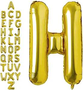 WRWMSLGO Letter Balloons 40in Alphabet A-Z Gold Foil Mylar Party Decor by Deal US