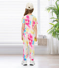 Hvididan Girls Tie Dye Twist Front Top & Sweatpants Set Rose Red Size 9-10Y by Deal US