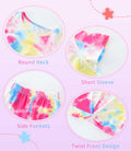 Hvididan Girls Tie Dye Twist Front Top & Sweatpants Set Rose Red Size 9-10Y by Deal US