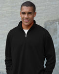 Vantage Apparel Men's Collegiate Micro Mesh 1/4 Zip Pullover Black Small by Deal US