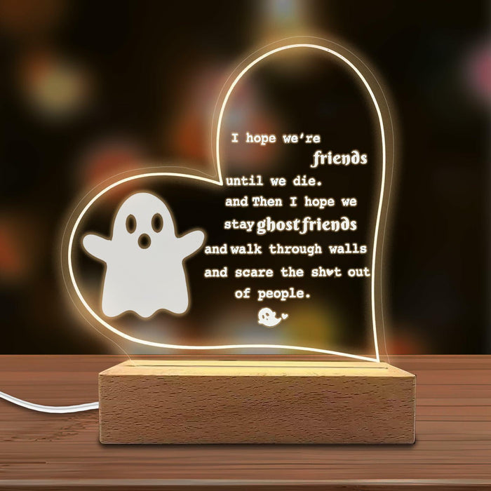 Werncy Cute Ghost Acrylic Desktop Sign Halloween Christmas Decor Transparent by Deal US