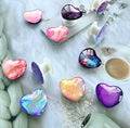 Luhoit Heart Shape Expanding Cell Phone Grip Glass Stand Gold Red Marble by Deal US