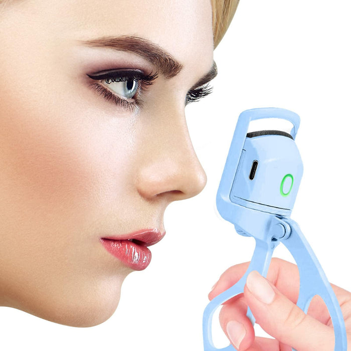 AIQIUSHA Heated Eyelash Curler Rechargeable 2 Modes Blue Size Blue by Deal US