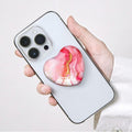 Luhoit Heart Shape Expanding Cell Phone Grip Glass Stand Gold Red Marble by Deal US