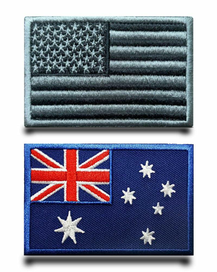 2 Pcs America Australian USA Flag Patch Tactical Military Embroidered by Deal US
