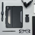 UZBL iPad Pro 13-inch 2024 Vegan Leather Case Magnetic Stand Black by Deal US