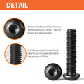 NIULUNBAO M8-1.25x45mm Button Head Socket Cap Screws Black Oxide 10pcs by Deal US