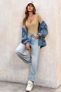 Cicy Bell Womens Ribbed Knit Henley Top Army Green Size S by Deal US