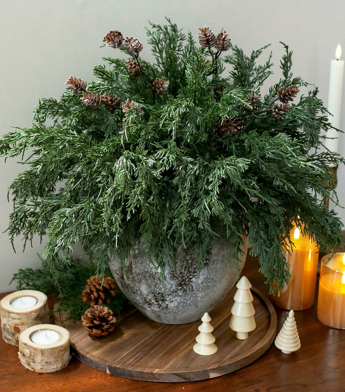 Ivydale 7 PCS Artificial Fall Stems 26in White Flowers Silk Greenery by Deal US