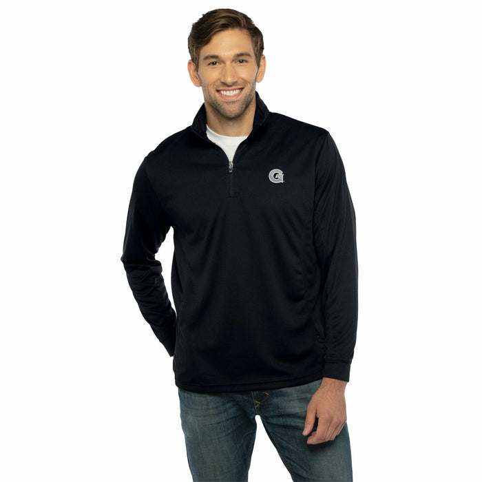 Vantage Apparel Men's Collegiate Micro Mesh 1/4 Zip Pullover Black Small by Deal US