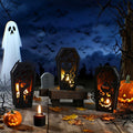 GlikCeil Halloween Wood Coffin Candle Holders 5 Pcs Black Gothic Decor by Deal US