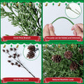 Ivydale 7 PCS Artificial Fall Stems 26in White Flowers Silk Greenery by Deal US