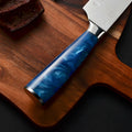 YUSOTAN 7" Japanese Santoku Knife Blue High Carbon Stainless Steel Blade by Deal US