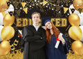 BUTEN Educated AF Graduation Banner 2025 Congrats Grad Black Gold 6x4FT by Deal US
