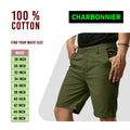 CHARBONNIER Men's Chino Shorts Performance Series 100% Cotton Army Size 30 by Deal US