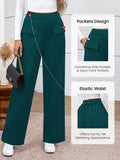 BTFBM Women's High Waisted Stretchy Palazzo Pants Dark Blue Size M by Deal US
