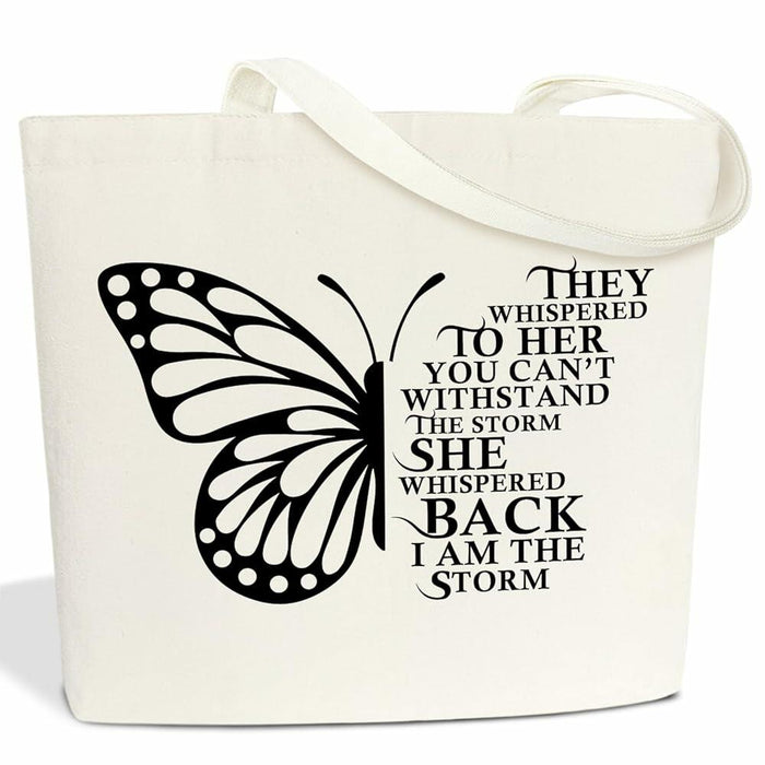 BSNZZIO Butterfly Canvas Tote Bag Inspirational Book Lover Gift Women One Size by Deal US