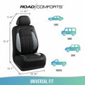 Road Comforts Breathable Leather Car Seat Covers Front Seats Airbag Safe Gray by Deal US