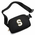 Gitus Personalized Fanny Pack Crossbody Bag for Girls Black Letter Patch by Deal US