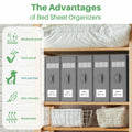 PARANTA Bed Sheet Organizers 10 Pack Foldable Linen Closet Grey 10pcs by Deal US