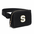 Gitus Personalized Fanny Pack Crossbody Bag for Girls Black Letter Patch by Deal US