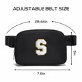 Gitus Personalized Fanny Pack Crossbody Bag for Girls Black Letter Patch by Deal US