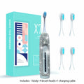 VFUIFRYI Electric Toothbrush Silver Bling 3 Heads 6 Modes Portable by Deal US