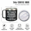 GAUDORA 14oz Stainless Steel Insulated Coffee Mug with Lid - Black Funny by Deal US