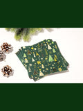 JoyfulArtink 3-Ply Paper Napkins 6.5x6.5in 50 Count Festive Forest Green by Deal US